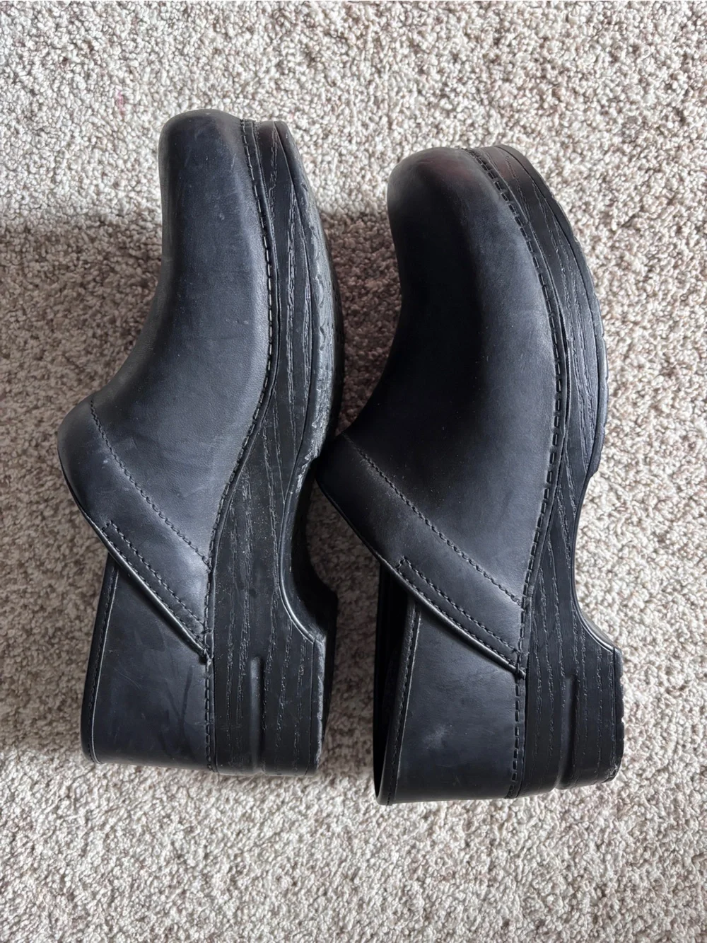 Dansko Professional Black Leather Clogs Mens Slip On Comfort Shoes 44EU 10.5US